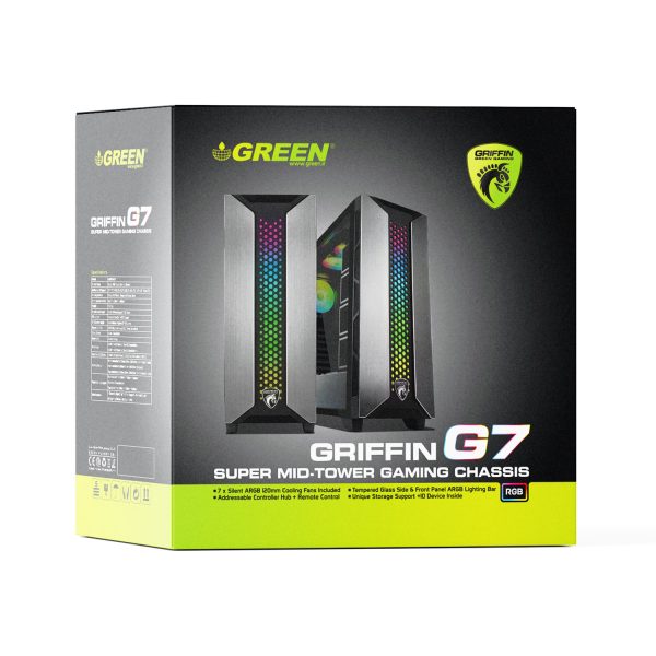 کیس کامپیوتر گرین مدل GRIFFIN G7 Mid Tower مشکی - تصویر 2