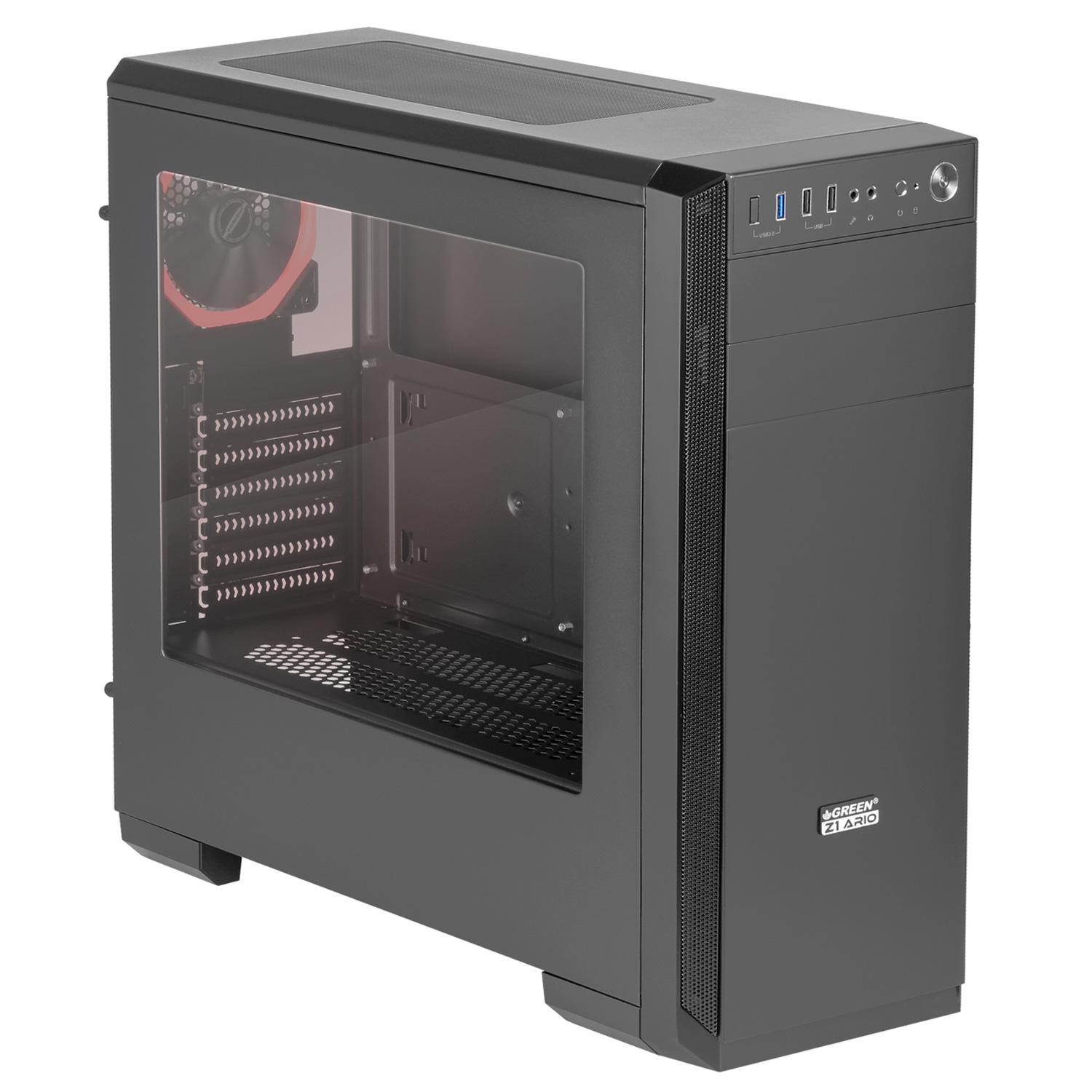 کیس کامپیوتر گرین Z1 Ario Mid Tower مشکی